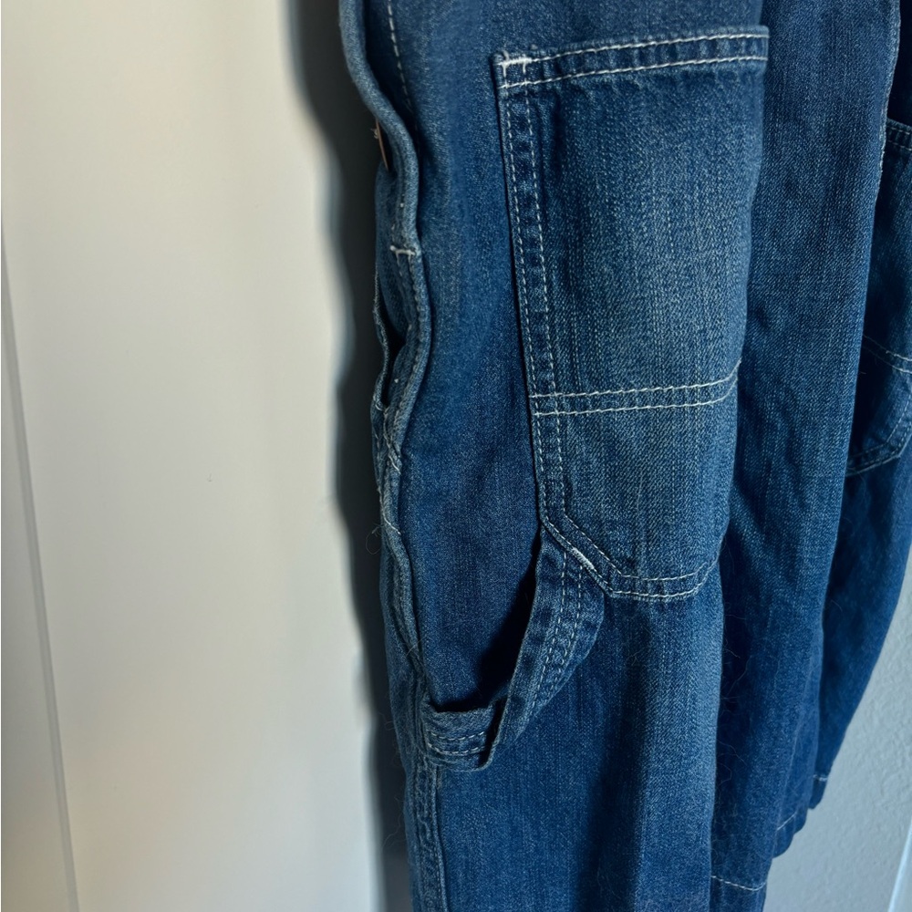 Dickies Women's Dark Blue Denim Short Overalls - Picture 5 of 8